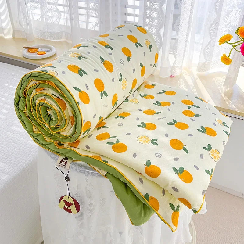 Double Layer Yarn Soybean Fiber Mother And Baby Grade Soft Glutinous Summer Cool Quilt